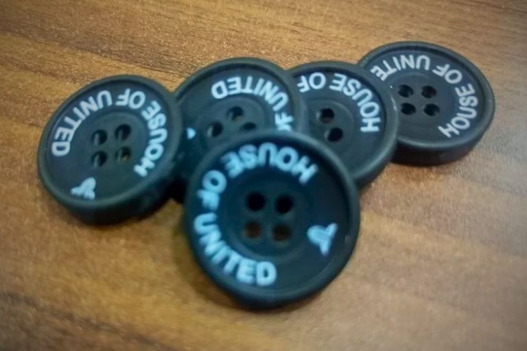 Black Round Polyester Button