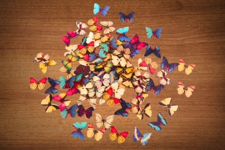 Butterfly Wooden Button